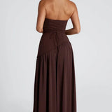 Dames Strapless Maxi Jurk met Split