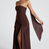 Dames Strapless Maxi Jurk met Split