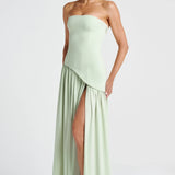 Dames Strapless Maxi Jurk met Split