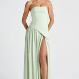 Dames Strapless Maxi Jurk met Split