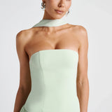 Dames Strapless Maxi Jurk met Split