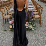 Dames Halter Maxi Jurk met Open Rug