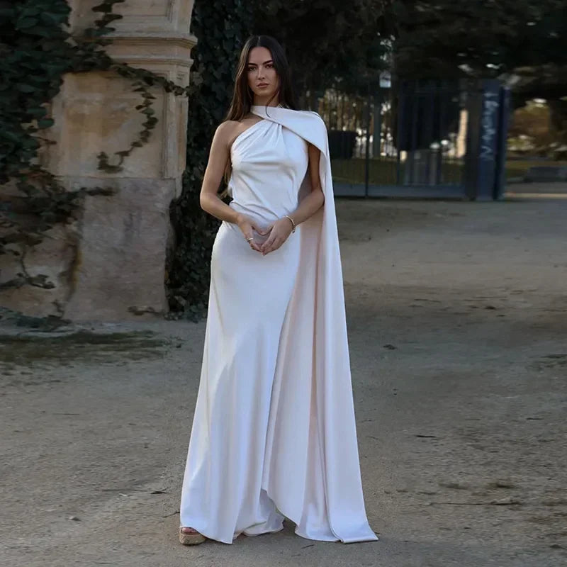 Dames Halter Maxi Jurk met Open Rug