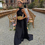 Dames Halter Maxi Jurk met Open Rug