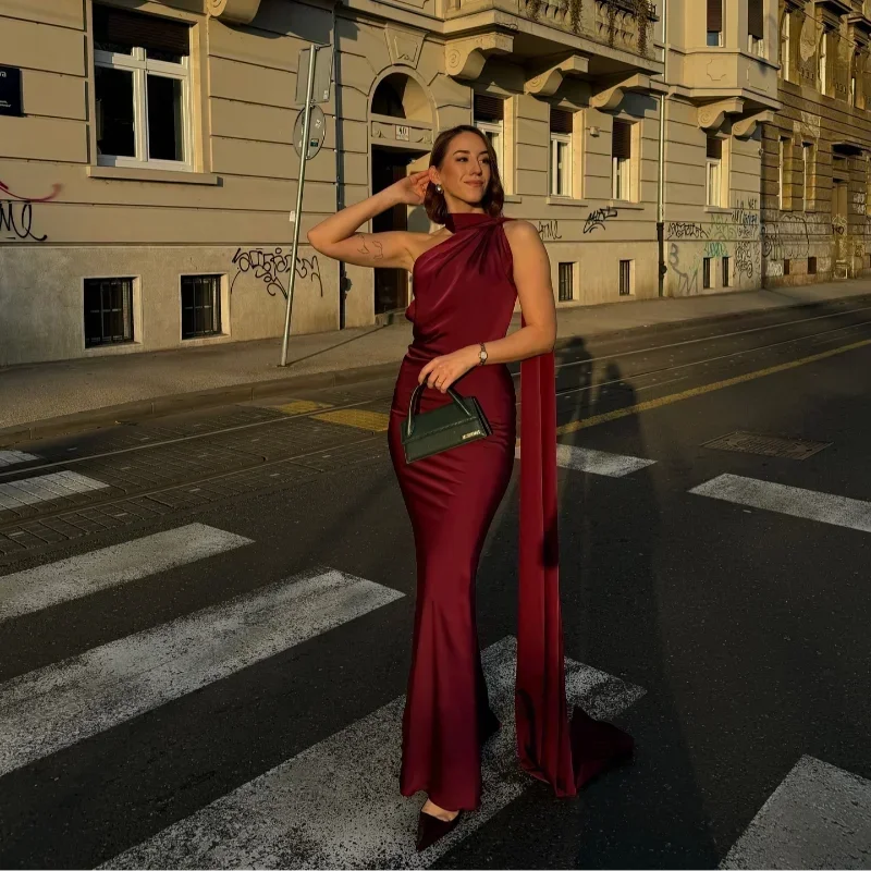 Dames Halter Maxi Jurk met Open Rug