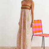 Strapless Maxi Jurk met Bloemenprint