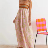 Strapless Maxi Jurk met Bloemenprint