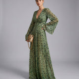 Maxi Jurk met Bloemenprint en V-Hals