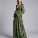 Maxi Jurk met Bloemenprint en V-Hals