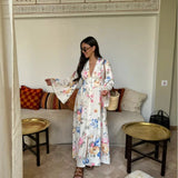 Bloemenprint Kimono met Bijpassende Maxi Jurk