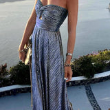 Dames Strapless Glitter Maxi Jurk