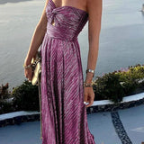 Dames Strapless Glitter Maxi Jurk