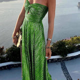 Dames Strapless Glitter Maxi Jurk