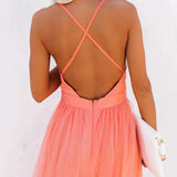 Dames Maxi Jurk met Open Rug en Spaghettibandjes