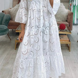 Dames Maxi Jurk met Kant en V-hals