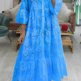 Dames Maxi Jurk met Kant en V-hals