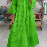 Dames Maxi Jurk met Kant en V-hals