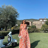 Dames Maxi Jurk met Bloemenprint en V-hals