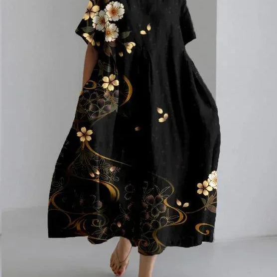 Oversized Maxi Jurk met Bloemenprint
