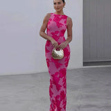 Maxi Jurk met Bloemenprint en Mouwloos Ontwerp