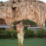 Dames Strapless Maxi Jurk met Satijnen Afwerking