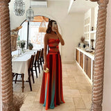 Dames Strapless Maxi Jurk met Split