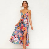 Maxi Jurk met Bloemenprint en Split