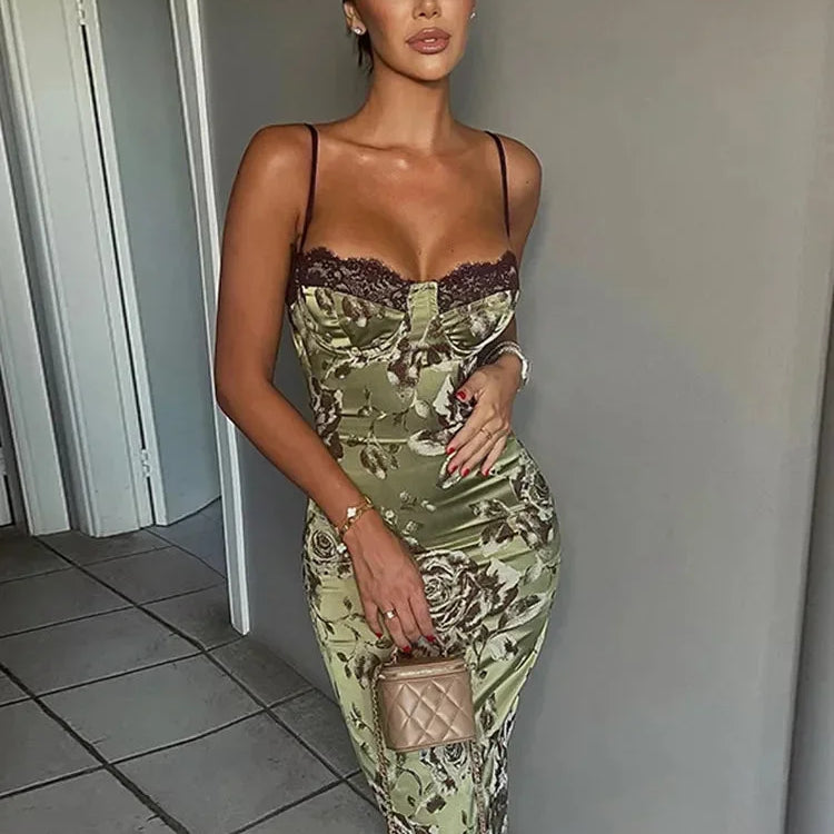 Strapless Midi Jurk met Bloemenprint