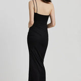 Maxi Jurk met Halterhals en Aansluitend Silhouet