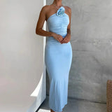 Maxi Jurk met Halterhals en Aansluitend Silhouet