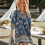 Bohemian Tuniekjurk met Print en V-Hals
