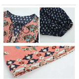 Bohemian Mini Jurk met Print en Volantzoom