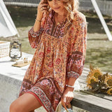 Tuniekjurk met Bohemian Print en V-Hals