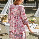 Tuniekjurk met Bohemian Print en V-Hals