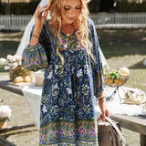 Tuniekjurk met Bohemian Print en V-Hals