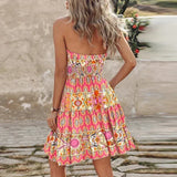 Halter Mini Jurk met Bohemian Print
