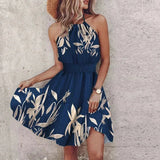 Halter Mini Jurk met Bohemian Print
