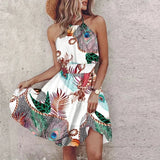 Halter Mini Jurk met Bohemian Print