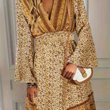 Bohemian Overslag Mini Jurk met Print