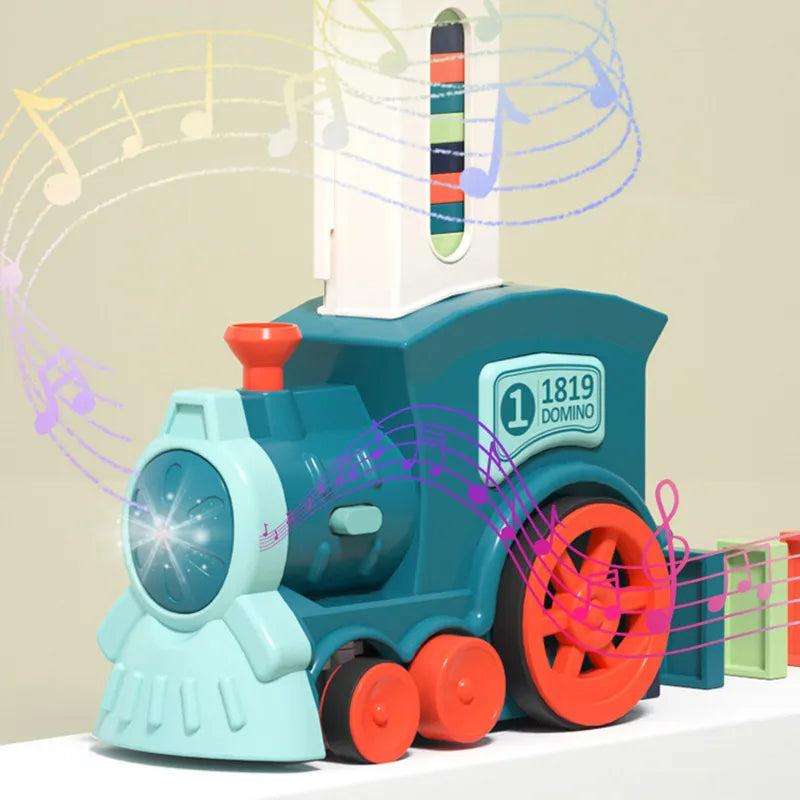 Magic Domino Trein automatische stenenlegger – zet eenvoudig dominostenen op een rij voor spannend en onderhoudend spelplezier voor kinderen en gezinnen.
