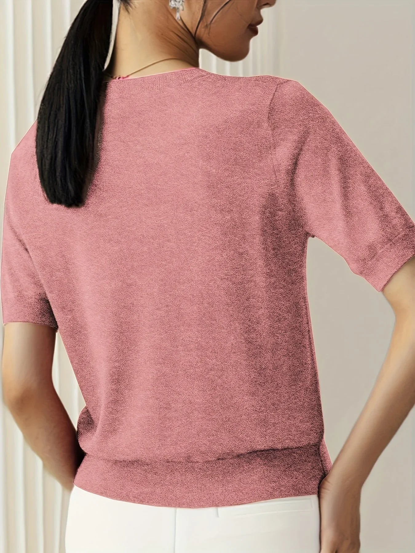Casual dames T-shirt met korte mouwen, perfect voor de lente en dagelijkse outfits.