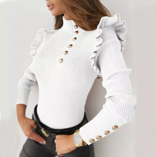 Elegante damestrui met chique knopen, perfect voor een verfijnde en stijlvolle look.