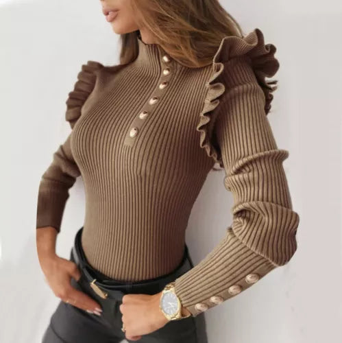Elegante damestrui met chique knopen, perfect voor een verfijnde en stijlvolle look.