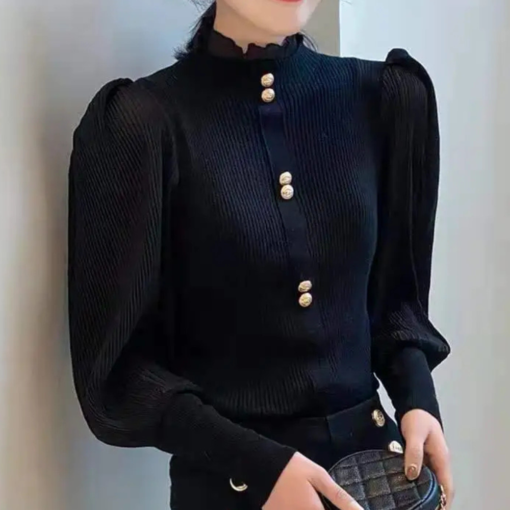 Jovana – Elegante gebreide top voor dames – Stijlvolle en veelzijdige top met een verfijnde pasvorm, perfect voor zowel casual als chique outfits. Ideaal voor laagjes in het koude seizoen of een comfortabele, stijlvolle look.