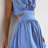Elegante Dames Jurk met Flowy Pasvorm en Tailleaccent