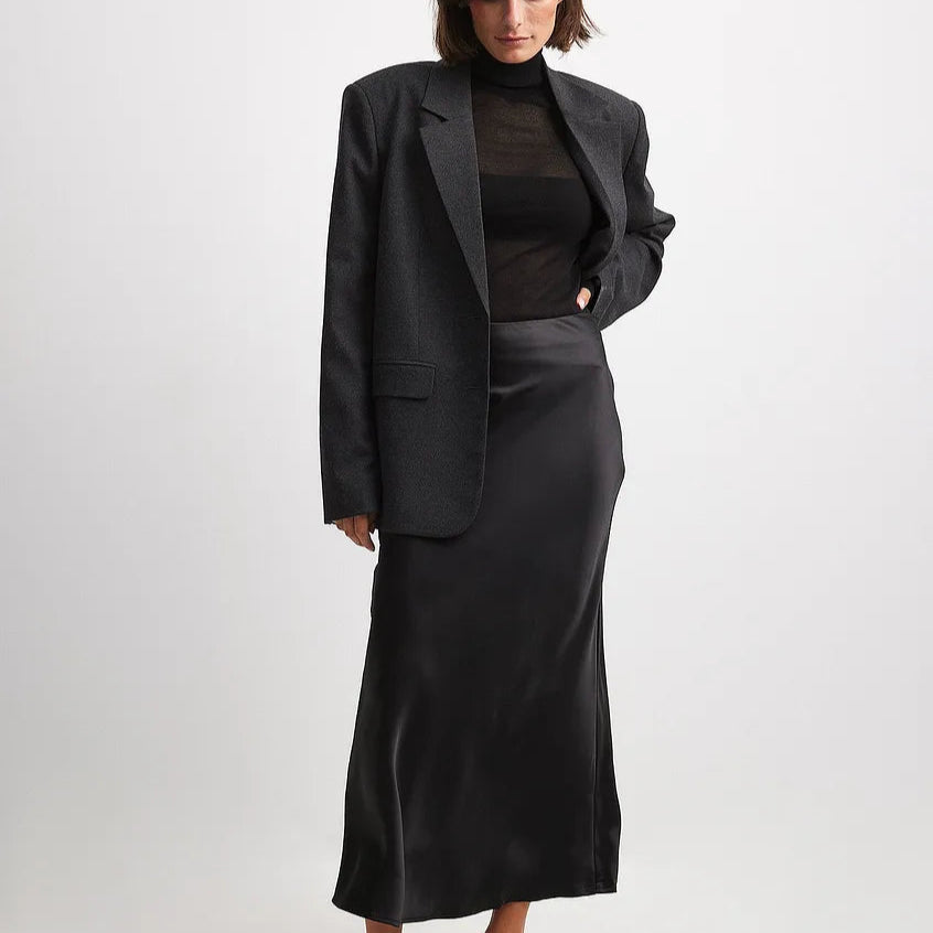 Chaveli - Hoge taille satijnen rok voor dames – Luxueuze, vloeiende pasvorm met een elegante uitstraling.