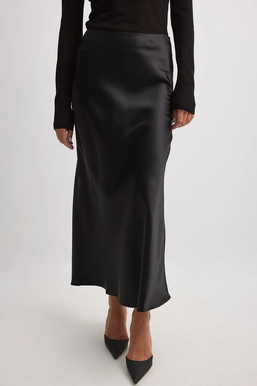 Chaveli - Hoge taille satijnen rok voor dames – Luxueuze, vloeiende pasvorm met een elegante uitstraling.