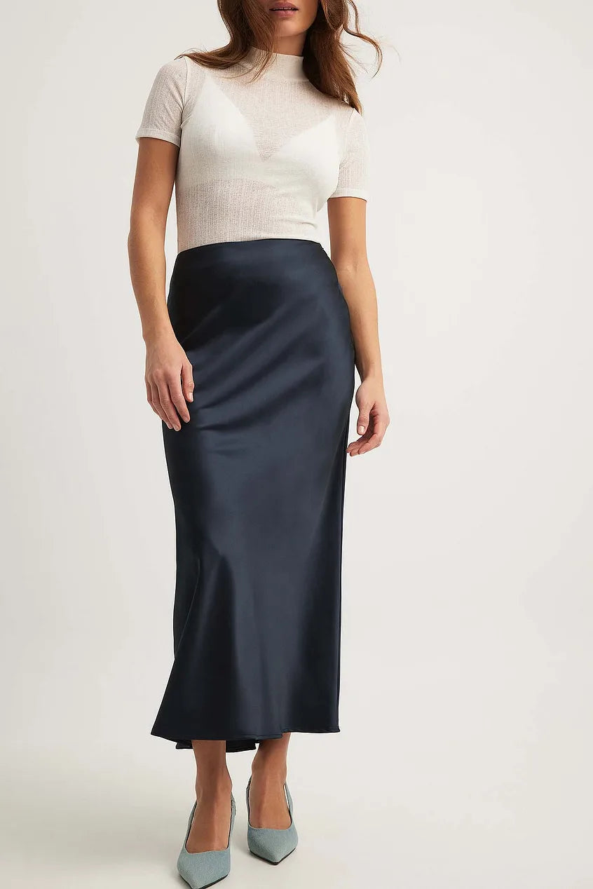Chaveli - Hoge taille satijnen rok voor dames – Luxueuze, vloeiende pasvorm met een elegante uitstraling.