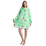 AvoCozy unisex hoodie deken – zachte sherpa en flanel, comfortabele oversized pasvorm voor ultiem warmte- en relaxcomfort.