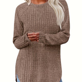 Oversized Gebreide Trui met Ronde Hals en Lange Mouwen
